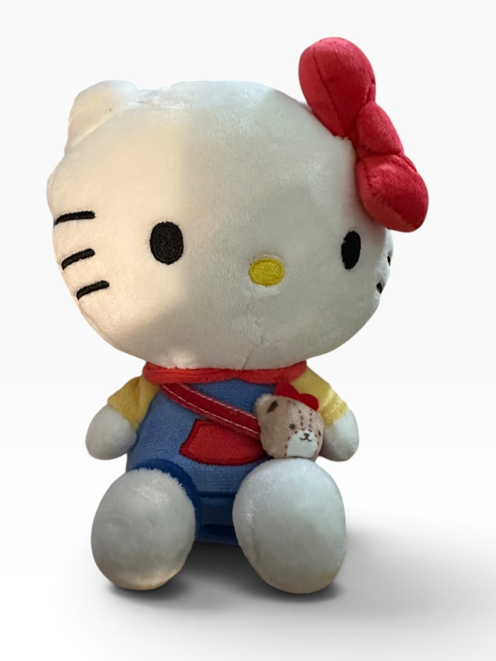 Hello Kitty Plush Doll in White with Red Bow and Blue Outfit